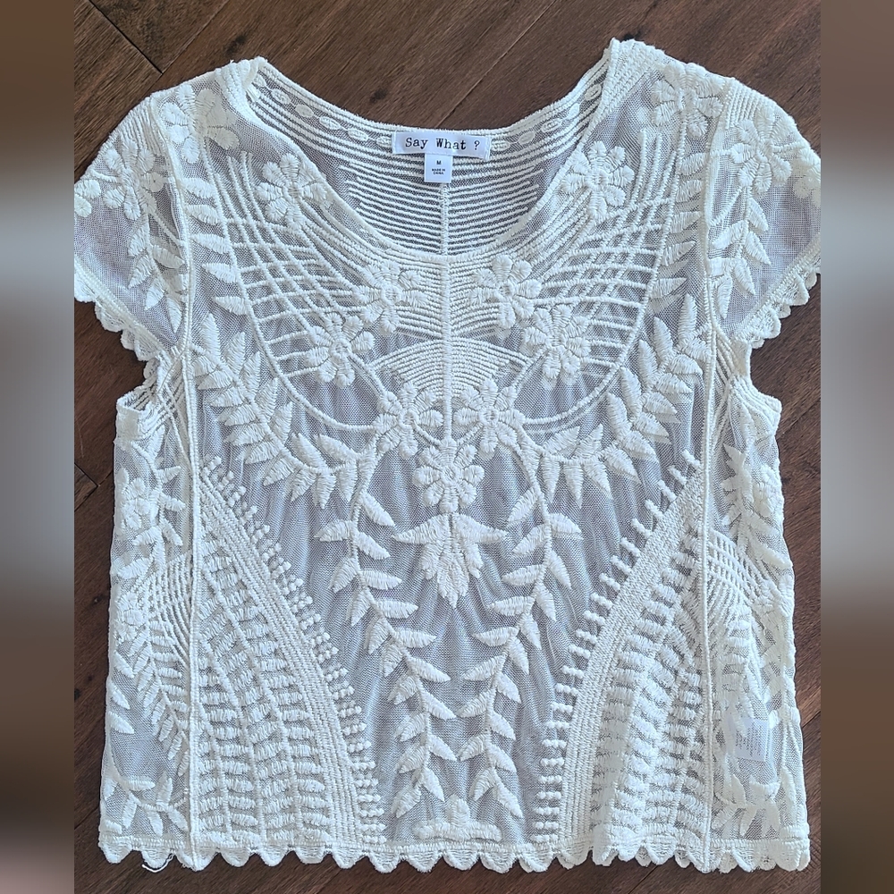 Sheer, embroidered top